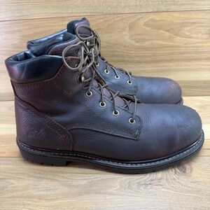 Irish Setter By Red Wing Steel Toe Work Boots 12 D Brown Leather Lace Up 83604